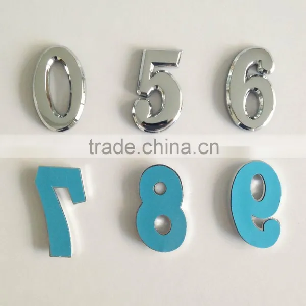 Manufacturer 3D Adhesive ABS Chrome Door (house) Plastic Number Tag,number Decal photo-3