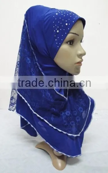 H259 Latest Muslim Hijab With Lace Layer photo-2