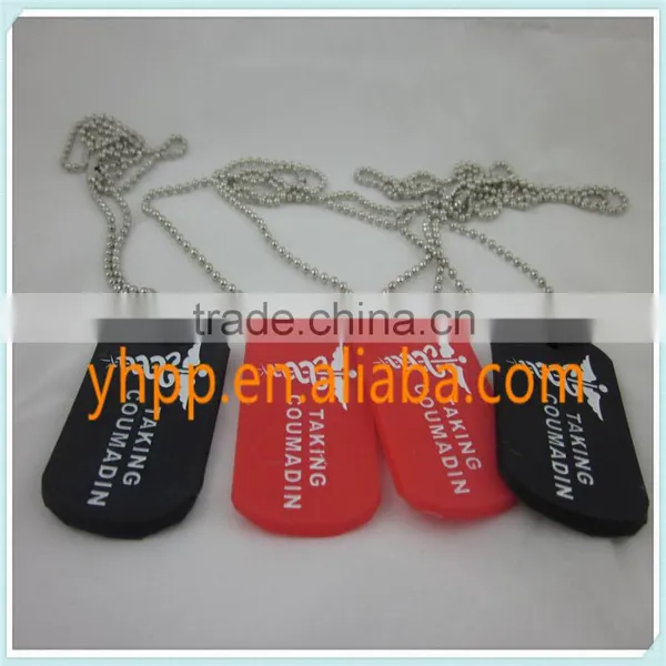 Custom Medical Alert ID AKING COUMADIN Tag Silicone Dog Tag Pendant Necklace photo-2