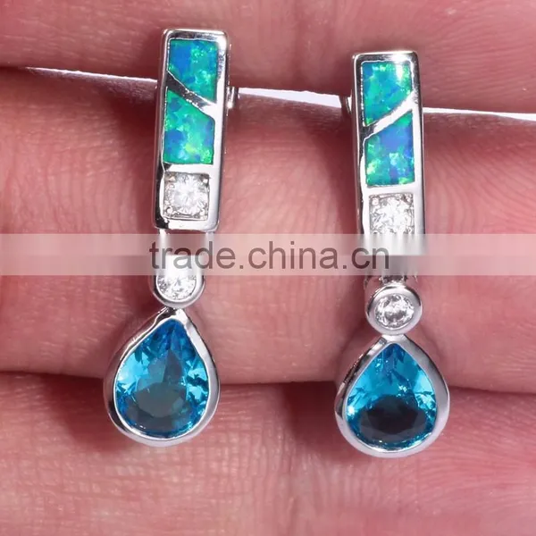 Wholesale Sterling Silver Teardrop Opal Pink Topaz Earring Studs photo-4