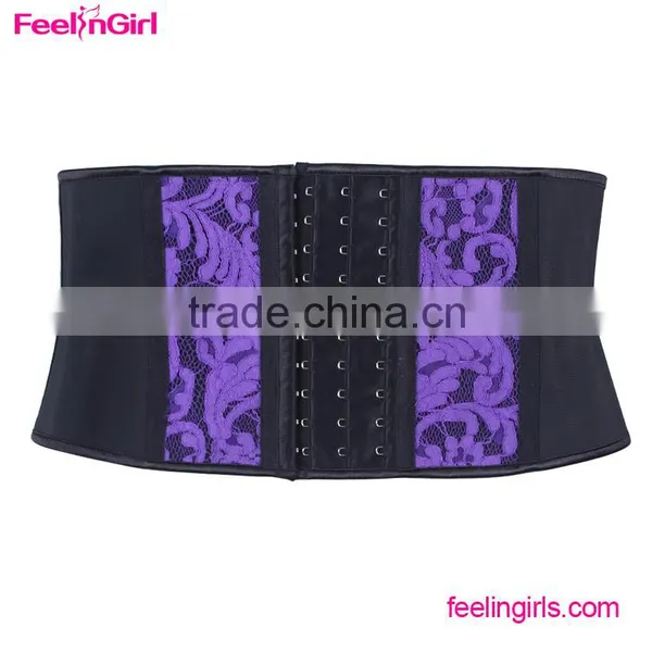 Purple Lace Trim 9 Steel Bone Waist Cincher Corset photo-3