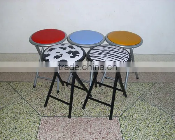 Living Room Furniture Metal Folding Stool Children Chair With PVC Cushioned Seat photo-5
