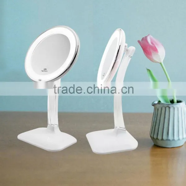 LED Makeup Vanity Mirror Standing Cosmetic Mirror 10x photo-5