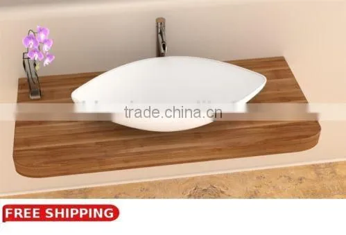 YJ7615 Ceramic Oval Counter Top Cabinet Basin Bathroom Wash Sink