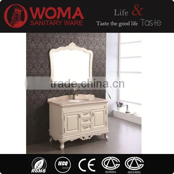 Single Basin Solid Wood Bathroom Cabinet Oak Hand Wash Basin With Cabinet No.3089
