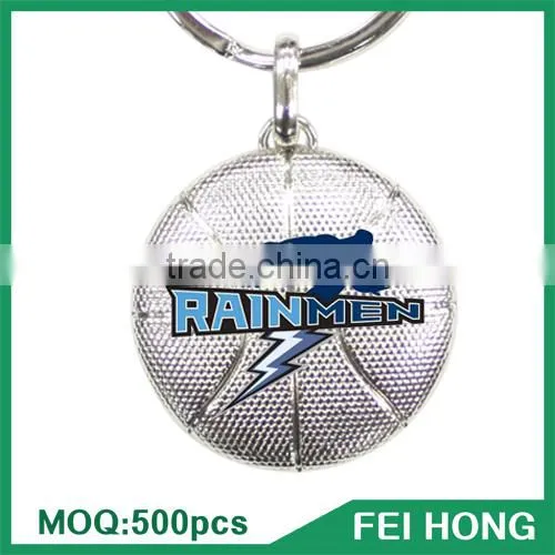 Wholesale Bulk Metal Souvenir Basketball Sport Printed Two Sided Key Ring photo-2