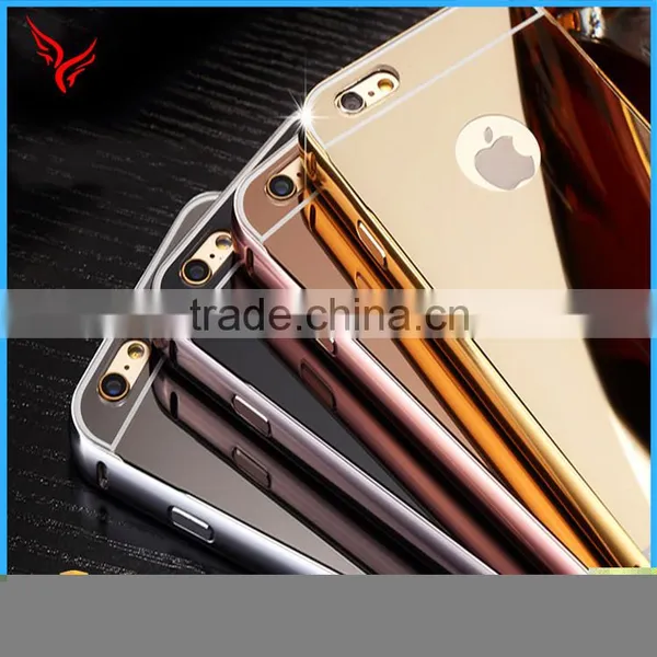 Plastic Material Cellphone Accessory PC Back Mirror Phone Cover for IPhone 6 6s Plus Aluminum Bumper Case photo-5