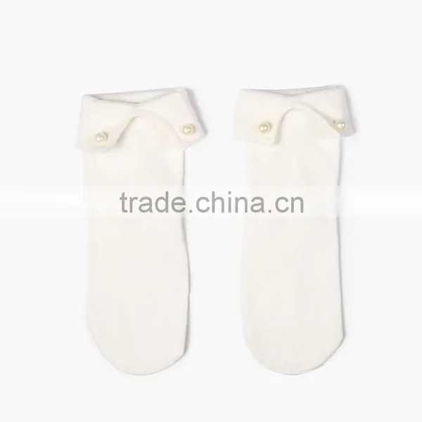 Plain Solid Japanese Student Socks With a Button photo-3