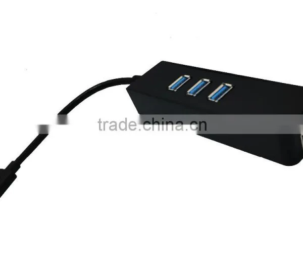 USB3.1/Type-C to USB3.0 Adapter Connector Hub 2pcs/lot 3 * USB3.0 Ports And1* Lan Port for Macbook Chromebook photo-4