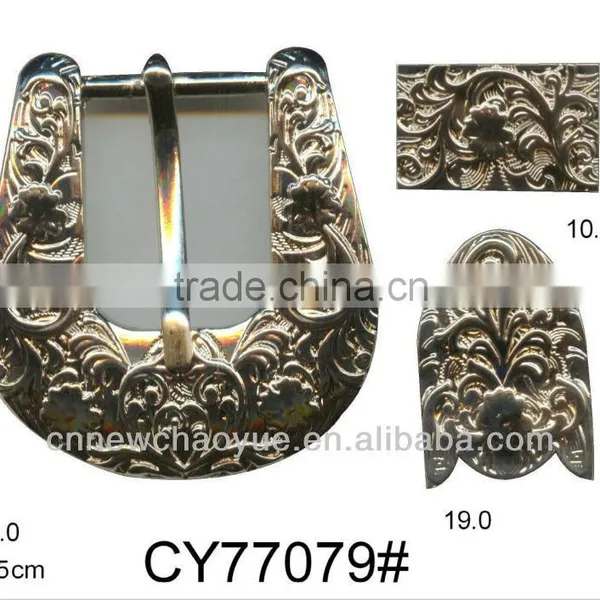 Belt Buckle for Leather Products With Metal Loop and Tip Clip