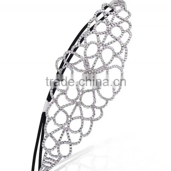 Women Fashion Rhinestone Crystal Head Chain Jewelry Headband Headpiece Hair Band photo-3