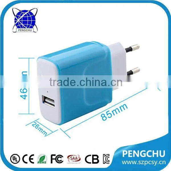 5V 2.4A Dual Usb 2-port Mini Usb Mobile Phone Charger Adaptor With LED Indicater Light