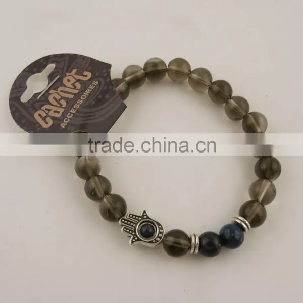 New Natural Stone Beaded Golden Buddha Head Men/Women Elasticity Bracelet Quality Choice photo-5