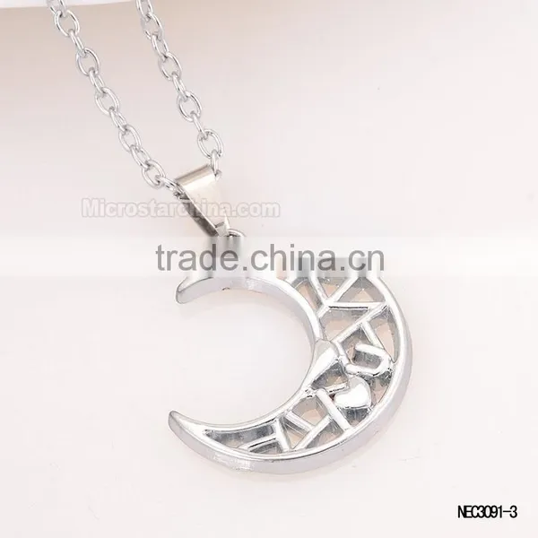 Sun And Moon Silver Plated Couple Necklace For Valentine's Gift photo-4