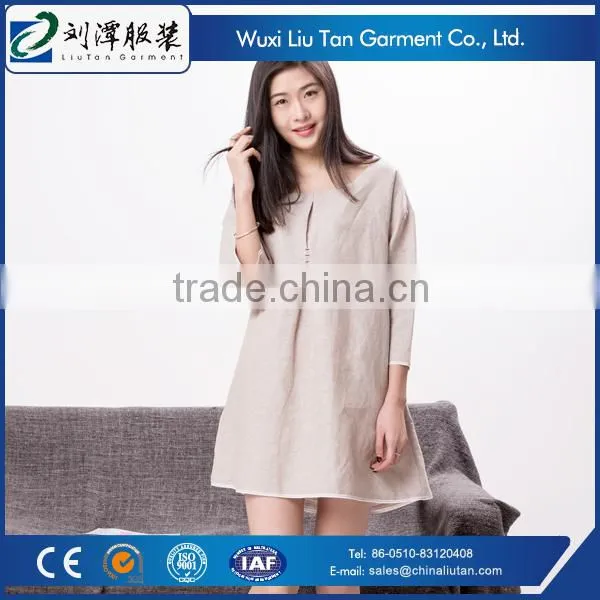 Good Quality Linen Pajama Sleepwear Dress for Women photo-3