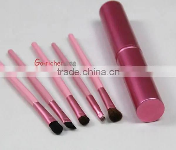 5pcs Metallic Cylinder Make up Brush Simple Beautiful Durable Facial Brush Women's Private Cosmetic Brush Set photo-2