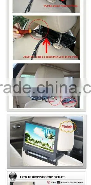 Headrest 9" Back Hang Car Dvd Car Monitor