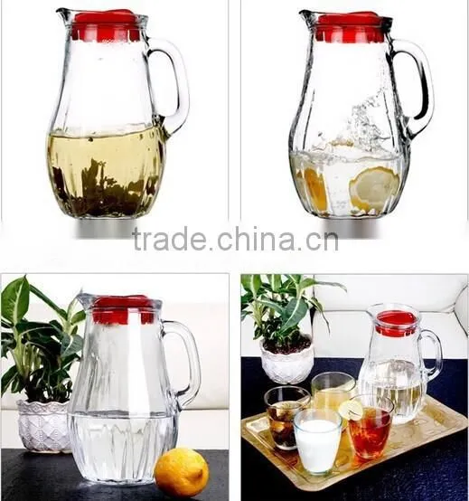 Clear Glass Trumbler Sets and Glass Pitcher With Handle for Cold Water photo-2