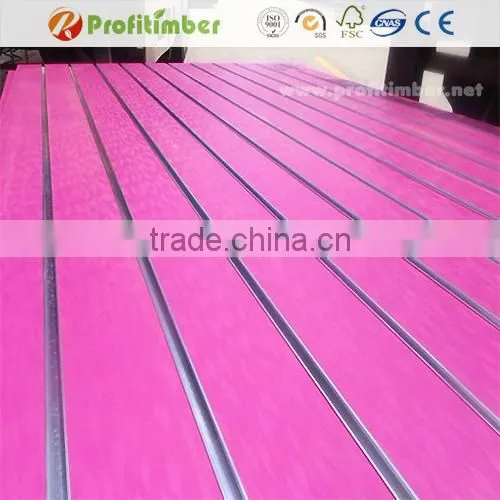 PVC Laminated MDF Grooved Board Aluminum Slatwall Panel photo-2