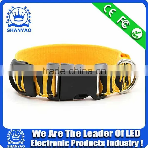 Wholesale LED Yellow Braided Nylon Choke Collar For Dog photo-3