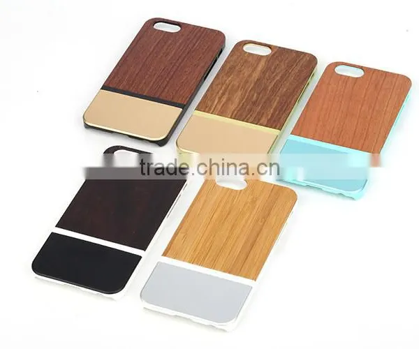 OEM/ODM Luxury Aluminum With Real Wood Case Phone Cover for IPhone 6/6s photo-5