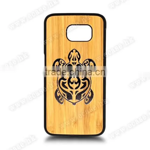 Newest Model for PC/TPU & Wood Laser Engraving Phone Case With Press Key for Samsung Galaxy S6 photo-3