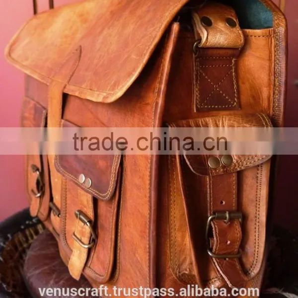Real Leather Satchel Bag,real Goat Leather Office Satchel photo-2