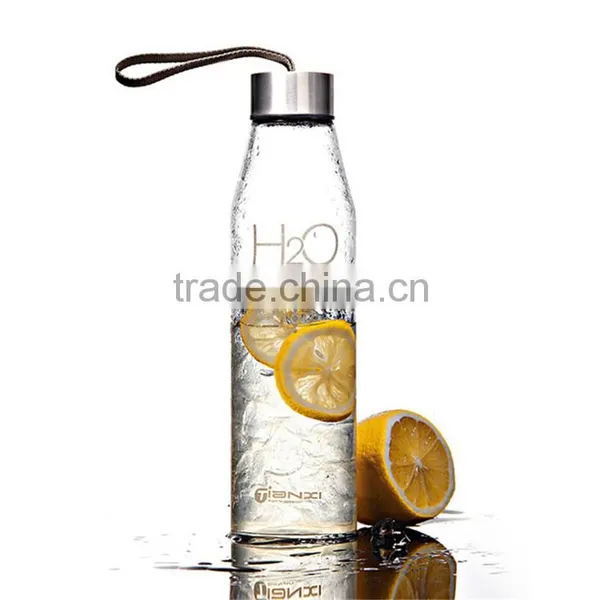 BPA Free Hot Sale White Glass Water Bottle Hot Water Bottle for Girls Voss Water Glass Bottle Wholesale photo-2