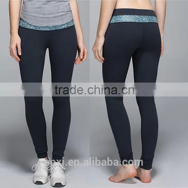 OEM Service Flat Braid Grey High Waist Elasticted Loose Fit Women Sports Long Pants photo-5