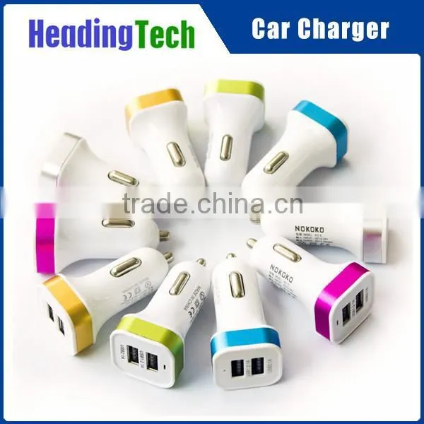 Hot Selling Dual Usb Port Car Charger for Cell Phone and Tablet