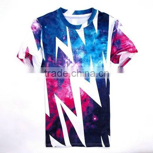 Custom Mens Womens 3D Galaxy Short Sleeve Round Tops Casual T-Shirt photo-3