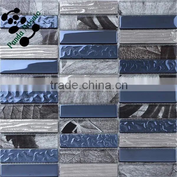 SMJ09 Blue Strip Mosaic Interior House Bathroom Mosaic Decoration Art Mosaic photo-2