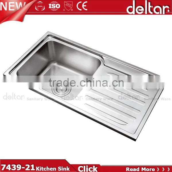 Double Bowl Kitchen Sink With Drainboard, One Piece Kitchen Sink and Countertop, Cheap Price Philippines Kitchen Sink 201 photo-3