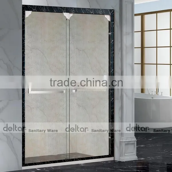 304 Stainless Steel Corner Shower Room, Shower Stall With Circle Arc Glass Easy Clean Shower Room photo-2
