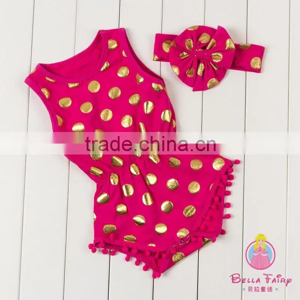 Wholesale Baby Romper With Pompom Trim, Indian Pompom Jumpsuit for Baby Girl photo-2