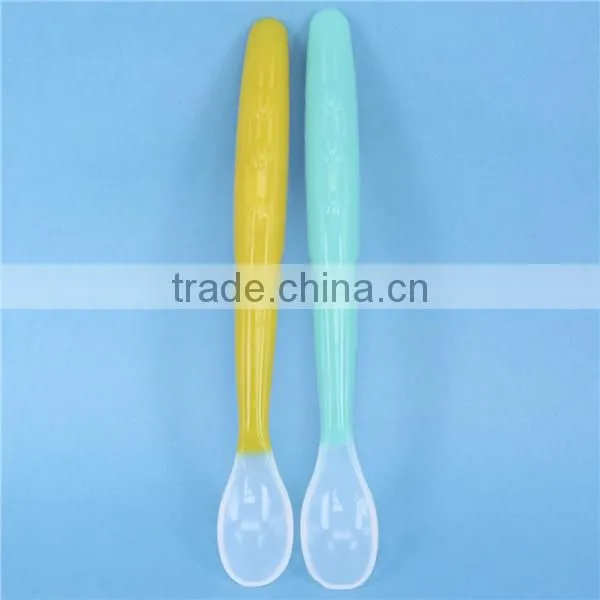LFGB Healthy Silicone Newborn Baby Feeder Spoon Handle Baby Spoon photo-2