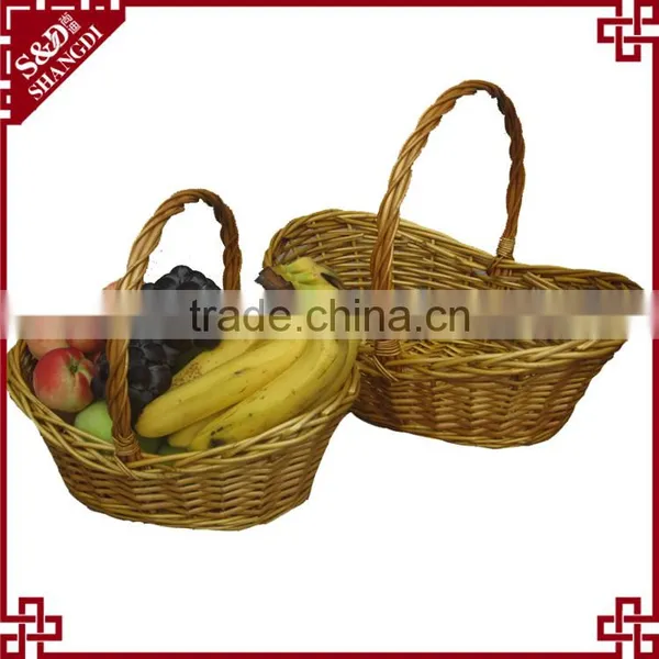 S&D Willow Wicker Gift Basket, Fruit Basket, Hanging Gift Basket