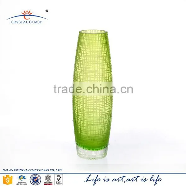 Hand Blown Home Goods Antique Green Glass Vases photo-4