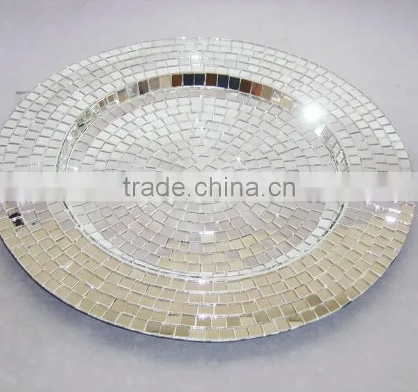 Mosaic Charger Plate, Glass Mosaic Charger Plate, Charger Plate