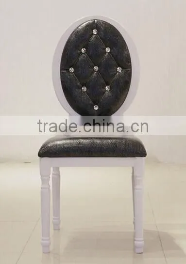 Wholesale Elegant Oval Back Louis Stackable Aluminum Banquet Chair With Crystal Buttons LQ-B999A photo-2