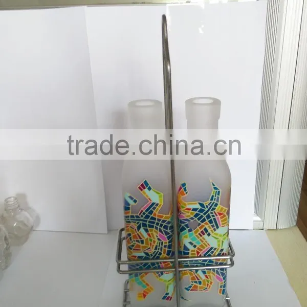 Beautiful Customized Glass Bottle /two Bottles Set With Frame photo-2