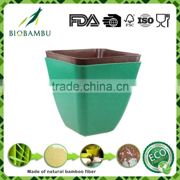 Welcome Environmental Diswasher Safe Bamboo Fiber Plant Flower Pot photo-2