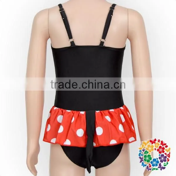 Adorable Black Red Cartoon Kids Girls Swimwear Bikini photo-6