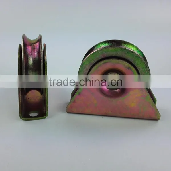 2.5 Inch Sliding Door Wheel Diameter 48mm Thickness 17mm Bearing 6201RS Groove "U" With Outer Support ITEM:518PCR photo-3
