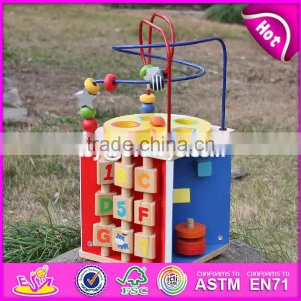 Multi-function 5 in 1 Wooden Toy Activity Cube for Toddlers W11B136-S photo-6