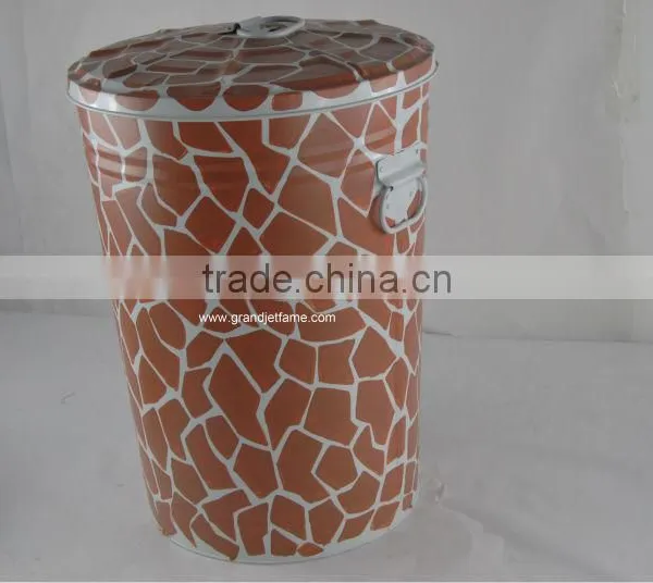 Indooor Decoratin Big Colorful Metal Garbage Bin photo-4