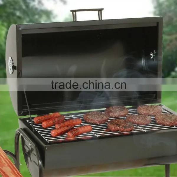 30" Inch Barrel Charcoal BBQ Grill With Trolley photo-3