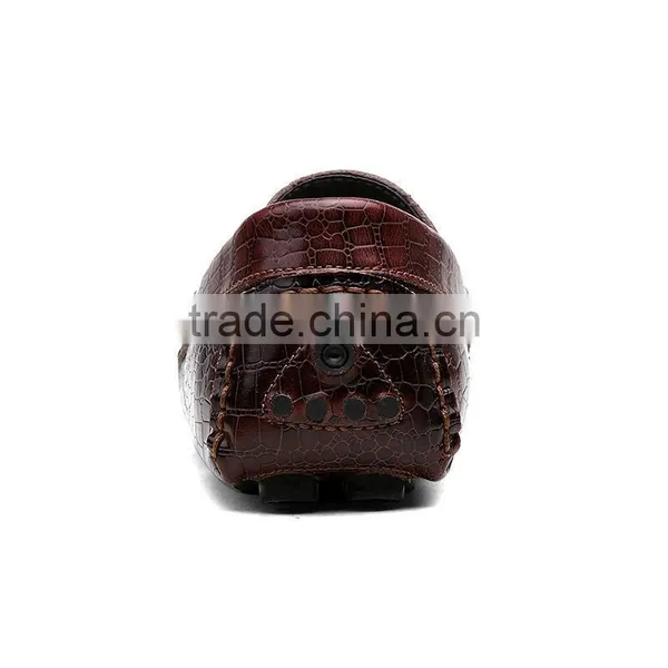 High Quality Crocodile Top Layer Leather Peas Shoes Casual Fashion for Male, Men Leather Casual Shoes Sample for Adults photo-3