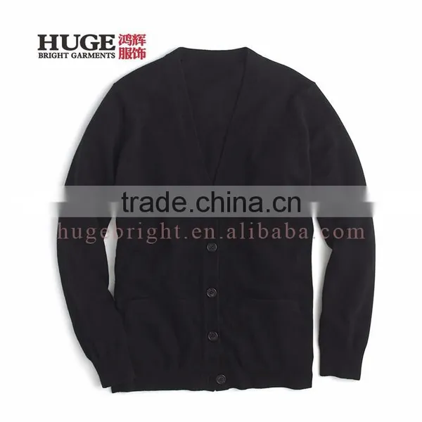 V-Neck Collar Merino Wool Baggy Knitted Cardigan