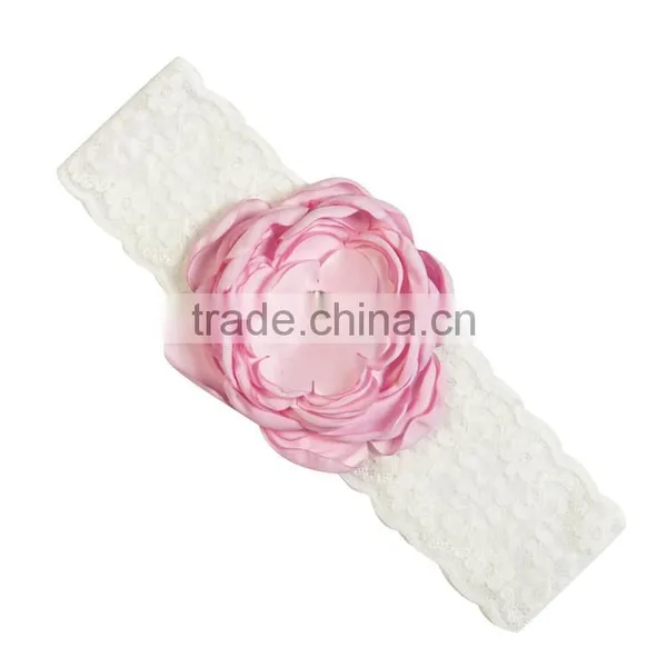 Cheap Custom Design Cute Lace Bow Headband Haic Clips Fabric Kids Hair Baby Headband for Child photo-2